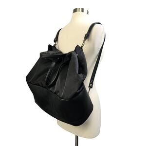 Vimmia Active Convertible Backpack Tote Bag Black Travel Zip Bottom Faux Leather